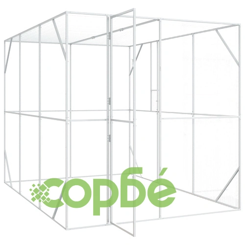 Просторна Авиария за Птици от Стомана, Антрацит, 302x206x214 см, Външна/Вътрешна Употреба ➤ топ цена ➤ sorbe.bg