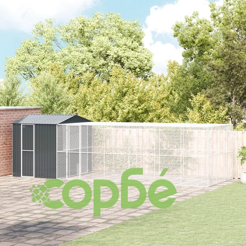 Просторна клетка за птици с разширение от стомана, Антрацит, 310x817x247 см ➤ топ цена ➤ sorbe.bg