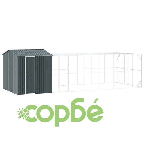 Просторна клетка за птици с разширение от стомана, Антрацит, 310x817x247 см ➤ топ цена ➤ sorbe.bg