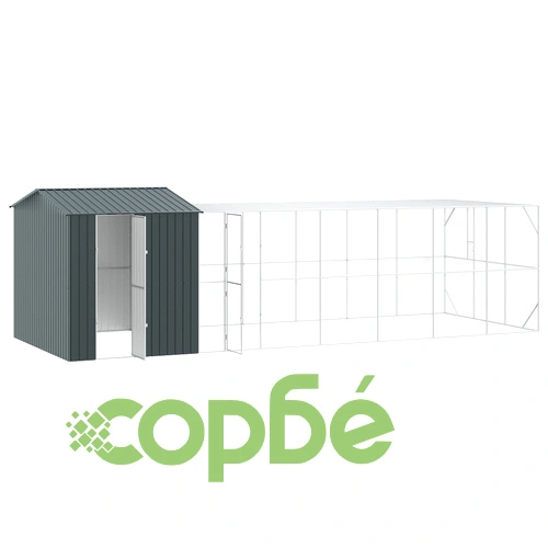 Просторна клетка за птици с разширение от стомана, Антрацит, 310x817x247 см ➤ топ цена ➤ sorbe.bg