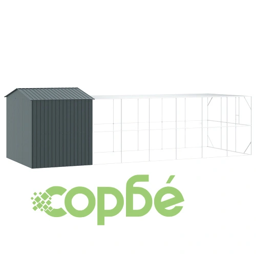 Просторна клетка за птици с разширение от стомана, Антрацит, 310x817x247 см ➤ топ цена ➤ sorbe.bg