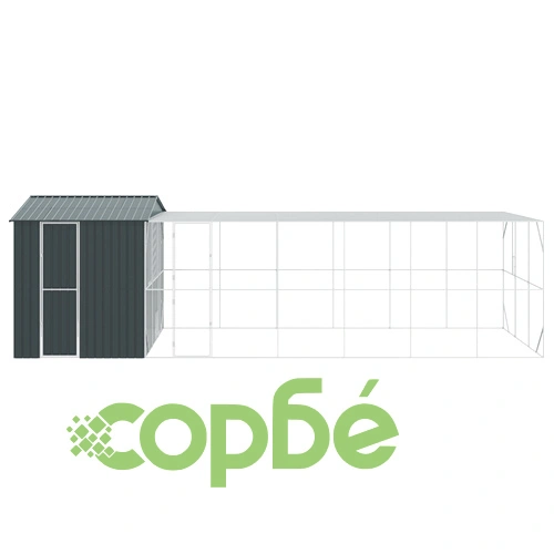 Просторна клетка за птици с разширение от стомана, Антрацит, 310x817x247 см ➤ топ цена ➤ sorbe.bg