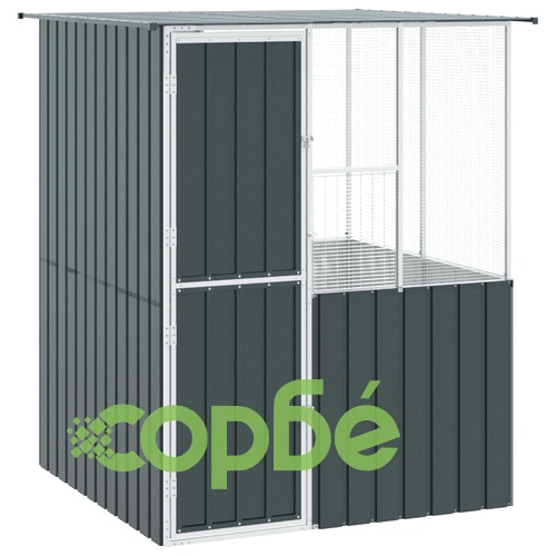 Просторна клетка за птици от галванизирана стомана - Антрацит 215x78x200 см ➤ топ цена ➤ sorbe.bg