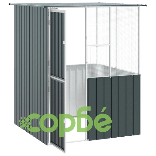 Просторна клетка за птици от галванизирана стомана - Антрацит 215x78x200 см ➤ топ цена ➤ sorbe.bg