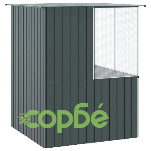 Просторна клетка за птици от галванизирана стомана - Антрацит 215x78x200 см ➤ топ цена ➤ sorbe.bg