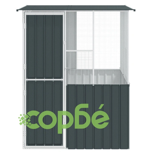 Просторна клетка за птици от галванизирана стомана - Антрацит 215x78x200 см ➤ топ цена ➤ sorbe.bg