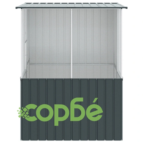 Просторна клетка за птици от галванизирана стомана - Антрацит 215x78x200 см ➤ топ цена ➤ sorbe.bg