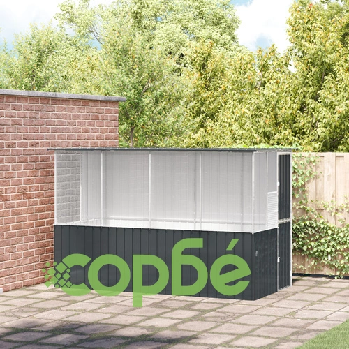 Клетка за птици от поцинкована стомана - Антрацит 215x78x200 см ➤ топ цена ➤ sorbe.bg