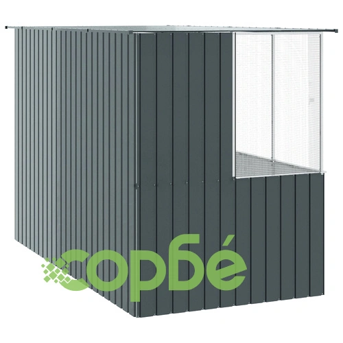 Клетка за птици от поцинкована стомана - Антрацит 215x78x200 см ➤ топ цена ➤ sorbe.bg