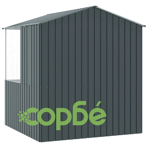 Клетка за птици от поцинкована стомана - Антрацит, 215x78x200 см, за външна употреба ➤ топ цена ➤ sorbe.bg