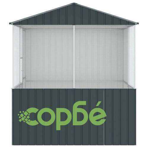 Клетка за птици от поцинкована стомана - Антрацит, 215x78x200 см, за външна употреба ➤ топ цена ➤ sorbe.bg