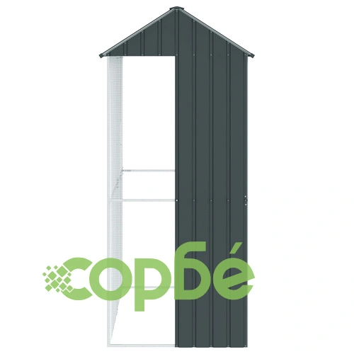 Просторна Клетка за Птици от Стомана, Антрацит 215x110x247 см, Правоъгълна ➤ топ цена ➤ sorbe.bg