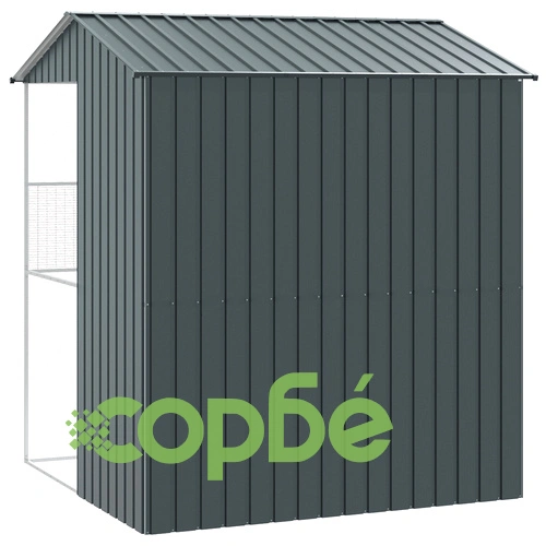 Просторна Клетка за Птици от Стомана с Антрацитно Покритие 215x210x247 см за Градина ➤ топ цена ➤ sorbe.bg