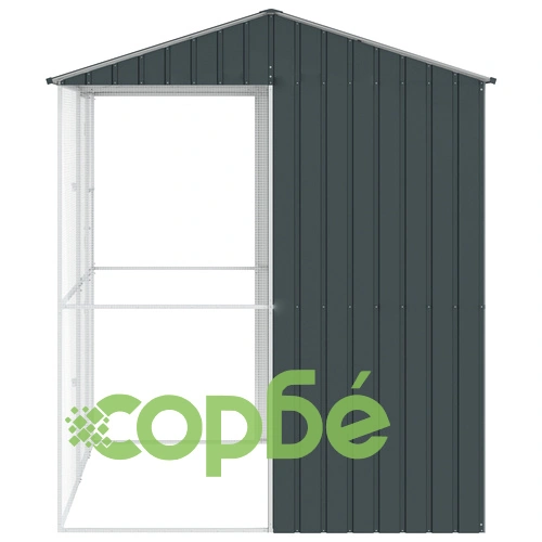 Просторна Клетка за Птици от Стомана с Антрацитно Покритие 215x210x247 см за Градина ➤ топ цена ➤ sorbe.bg