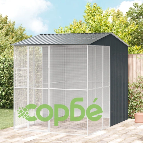 Птичарник от Стомана с Антрацитно Покритие 215x310x247 см за Градината ➤ топ цена ➤ sorbe.bg