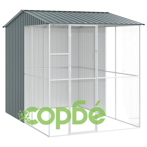 Птичарник от Стомана с Антрацитно Покритие 215x310x247 см за Градината ➤ топ цена ➤ sorbe.bg