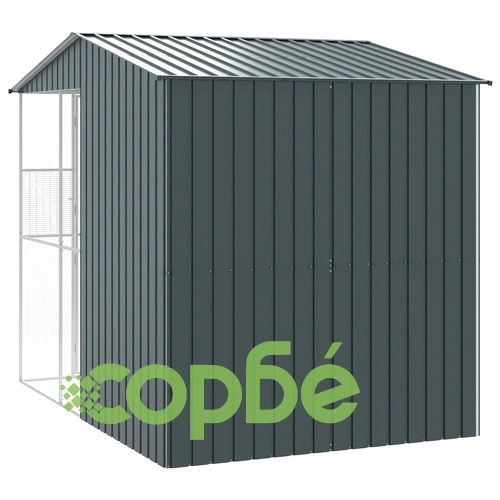 Птичарник от Стомана с Антрацитно Покритие 215x310x247 см за Градината ➤ топ цена ➤ sorbe.bg