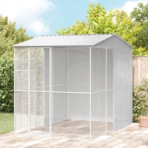 Просторна Волиера за Птици 215x310x247 см от Прахово Боядисана Стомана, Сива