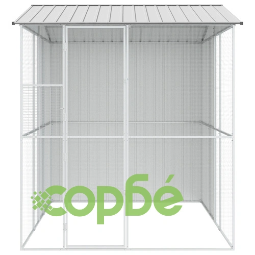 Просторна Волиера за Птици 215x310x247 см от Прахово Боядисана Стомана, Сива ➤ топ цена ➤ sorbe.bg