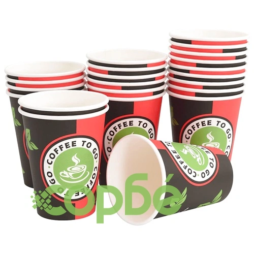 Хартиени чаши за кафе с капачки 1000 бр., 4oz/100ml, двуслойни ➤ топ цена ➤ sorbe.bg