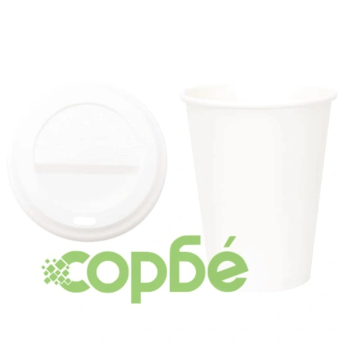Хартиени Чаши за Кафе с Капачки 1000 бр. - 12oz (300ml) Висококачествени Бели ➤ топ цена ➤ sorbe.bg