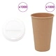 Хартиени чаши за кафе с капачки 1000 бр. 16oz 400ml кафяви