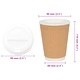Хартиени чаши за кафе с капачки 1000 бр. 12oz 300ml, кафяви