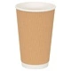 Хартиени чаши за кафе с капачки 1000 бр., 16oz/400ml, кафяви