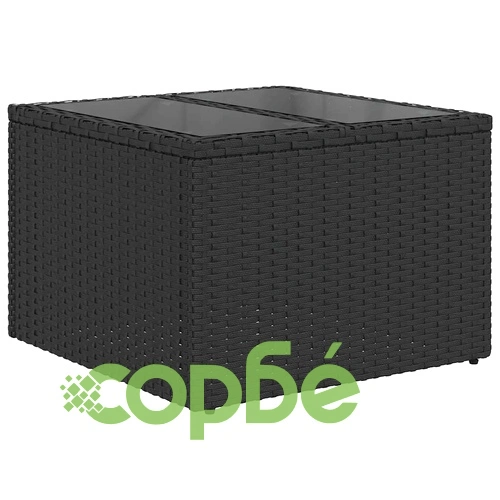 Градински комплект диван от полиратан, 8 части, с възглавници, черен, 55 x 62 x 69 см ➤ топ цена ➤ sorbe.bg