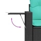 Градински комплект диван с възглавници, 8 части, полиратан, черен