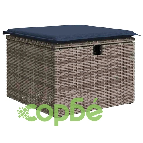 Градински комплект диван от черен полиратан със 7 части и възглавници ➤ топ цена ➤ sorbe.bg