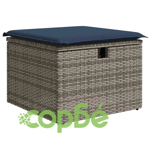 Градински диван комплект 9 части с възглавници сив полиратан акация ➤ топ цена ➤ sorbe.bg