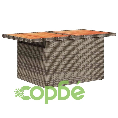 Градински диван комплект 9 части с възглавници сив полиратан акация ➤ топ цена ➤ sorbe.bg