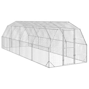 Пилешки заграден двор 2,5x8x2,25 м от поцинкована стомана за птици