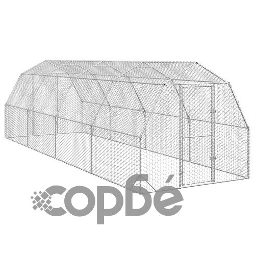 Пилешки заграден двор 2,5x8x2,25 м от поцинкована стомана за птици ➤ топ цена ➤ sorbe.bg