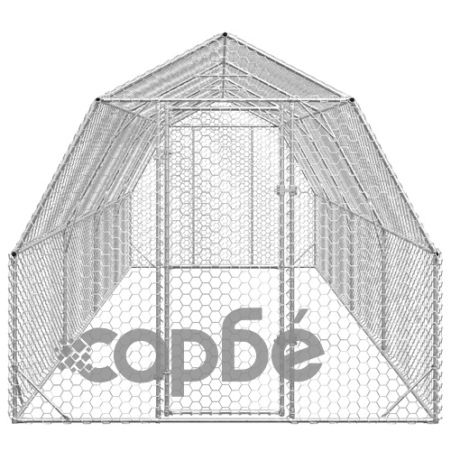 Пилешки заграден двор 2,5x8x2,25 м от поцинкована стомана за птици ➤ топ цена ➤ sorbe.bg