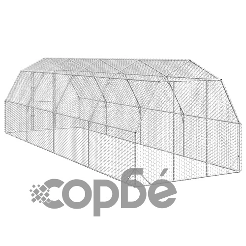 Пилешки заграден двор 2,5x8x2,25 м от поцинкована стомана за птици ➤ топ цена ➤ sorbe.bg