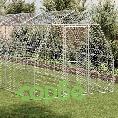 Просторен Пилешки Бяг от Поцинкована Стомана 2,5x12x2,25 м с Шестоъгълна Мрежа ➤ топ цена ➤ sorbe.bg