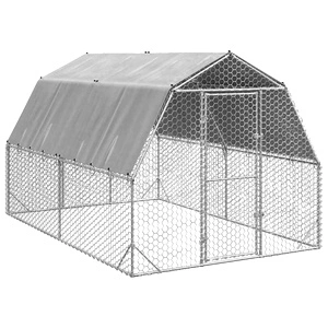 Голям Пилешки Заслон с Покрив 2,5x4x2,25 м от Поцинкована Стомана