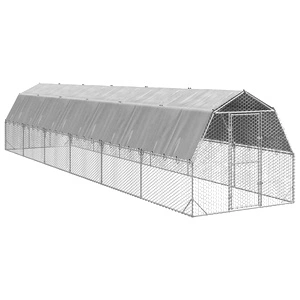 Просторен Пилешки Заслон с Покрив 2,5x12x2,25 м от Поцинкована Стомана