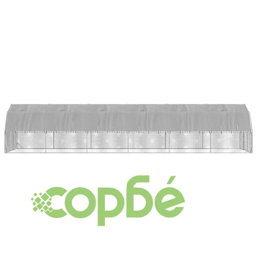 Просторен Пилешки Заслон с Покрив 2,5x12x2,25 м от Поцинкована Стомана ➤ топ цена ➤ sorbe.bg