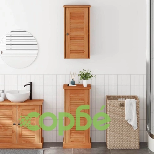 Комплект мебели за баня VIGO от масивно борово дърво 37x34x80 см - 2 части ➤ топ цена ➤ sorbe.bg