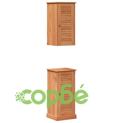 Комплект мебели за баня VIGO от масивно борово дърво 37x34x80 см - 2 части ➤ топ цена ➤ sorbe.bg