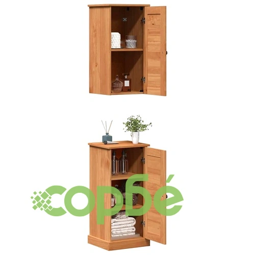 Комплект мебели за баня VIGO от масивно борово дърво 37x34x80 см - 2 части ➤ топ цена ➤ sorbe.bg