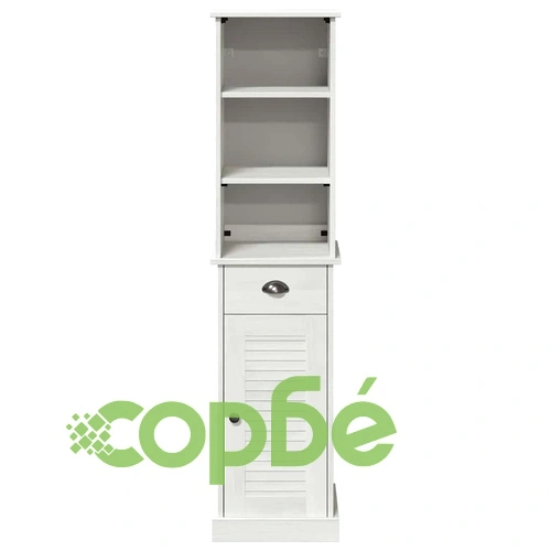 Комплект мебели за баня VIGO 2 части от масивна борова дървесина кафяв и бял 37 x 34 x 150 см ➤ топ цена ➤ sorbe.bg