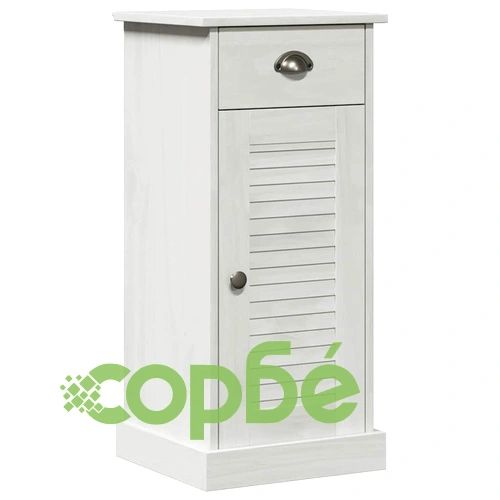 Комплект мебели за баня VIGO 2 части от масивно борово дърво кафяв и бял 37x34x80 см ➤ топ цена ➤ sorbe.bg