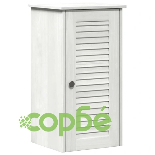 Комплект мебели за баня VIGO 2 части от масивно борово дърво кафяв и бял 37x34x80 см ➤ топ цена ➤ sorbe.bg