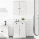 Комплект мебели за баня VIGO от масивна борова дървесина 2 части 67.5x34x80 см кафяв