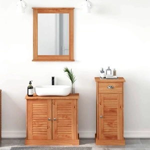 Комплект мебели за баня VIGO 3 части от масивен бор 37x34x80 см