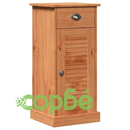 Комплект мебели за баня VIGO 5 части от масивен бор 37x34x110 см меденокафяво ➤ топ цена ➤ sorbe.bg